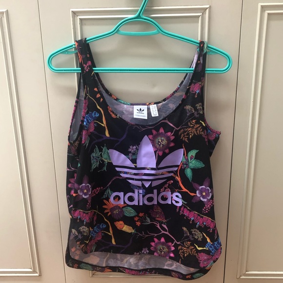 Adidas floral tank top - Picture 1 of 2
